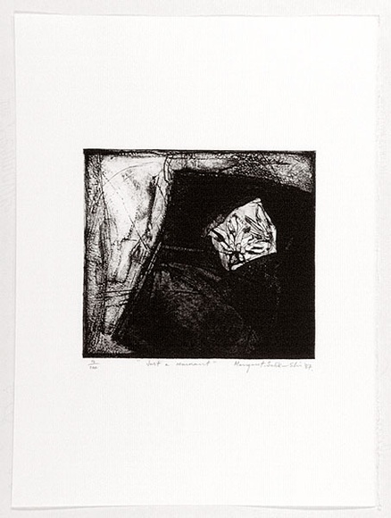 Artist: b'Sulikowski, Margaret.' | Title: b'Just a remnant.' | Date: 1988 | Technique: b'etching, printed in black ink, from one plate'