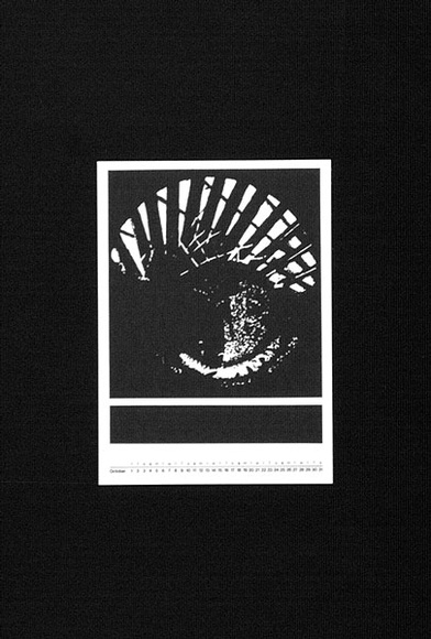 Artist: b'UNKNOWN' | Title: b'not titled [black and white image with dates of October]' | Date: (1980) | Technique: b'offset-lithograph, printed in black ink'