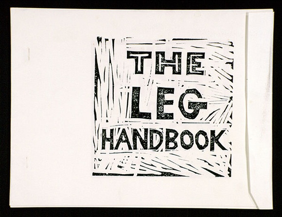 Artist: b'Honybun, Elizabeth.' | Title: b'The leg handbook.' | Date: c. 1975 | Technique: b'linocut, printed in colour, from mutliple blocks'