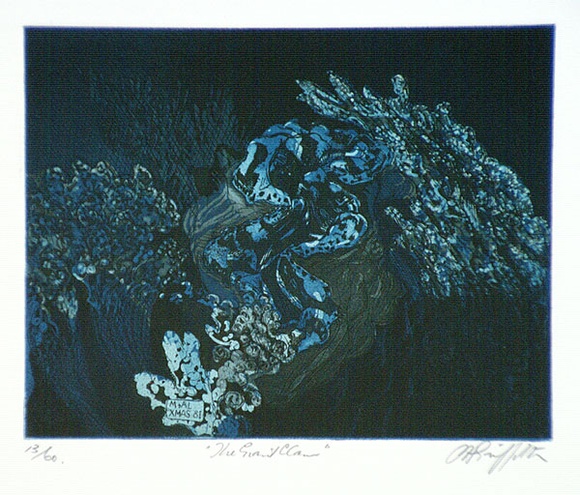 Artist: b'GRIFFITH, Pamela' | Title: b'The giant clam (blue)' | Date: 1981 | Copyright: b'\xc2\xa9 Pamela Griffith'