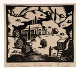 Artist: b'Wood, Rex.' | Title: b'The Fisherman' | Date: c.1934 | Technique: b'linocut, printed in brown ink, from one block'