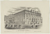 Artist: b'UNKNOWN' | Title: b'The Exchange, Sydney' | Date: 1870s | Technique: b'chalk-lithograph, printed in black ink, from one stone'