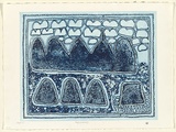 Artist: McKenzie, Queenie | Title: Ngayiwoorrji | Date: 1998, 31 January | Technique: etching, direct block out, open bite, lump rosin, aquatint lump rosin and aquatint, printed in bluish black ink, from one plate