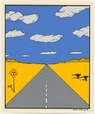 Artist: Without Authority. | Title: Road and kangaroo | Date: 1978 | Technique: screenprint, printed in colour, from five hand-cut ulano stencils and one direct photo stencil | Copyright: Courtesy of the artist