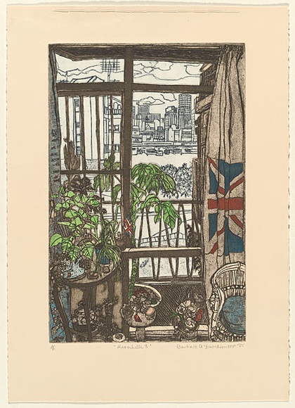 Artist: b'Davidson, Barbara.' | Title: b'Kirribilli 3.' | Date: 1981, 1985 | Technique: b'hand coloured etching'