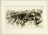Artist: b'PLATT, Austin' | Title: b'Kirribilli from Sydney Harbour Bridge' | Date: 1934 | Technique: b'etching, printed in black ink, from one plate'