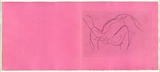 Artist: b'Meldrum-Hanna, Bill.' | Title: b'not titled [Dino Campana biography with pink etching].' | Date: 1998 | Technique: b'etching, printed in colour, from one plate; relief roll'