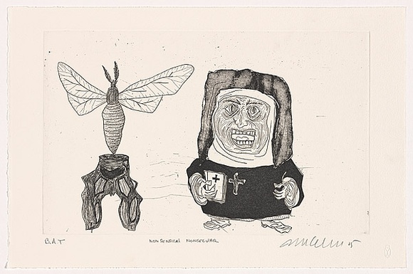 Artist: b'Cullen, Adam.' | Title: b'Non sensical non secular' | Date: 2005 | Technique: b'etching, printed in black ink, from one plate'