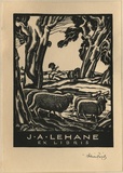 Artist: b'FEINT, Adrian' | Title: b'Bookplate: J.A. Lehane.' | Date: (1935) | Technique: b'wood-engraving, printed in black ink, from one block' | Copyright: b'Courtesy the Estate of Adrian Feint'