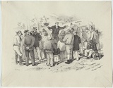 Artist: GILL, S.T. | Title: Sunday camp meeting, Forrest Creek. | Date: 1852 | Technique: lithograph, printed in black ink, from one stone
