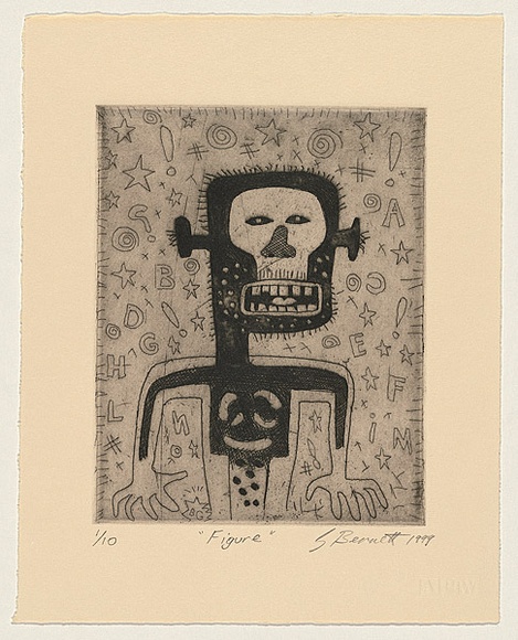 Artist: b'Bennett, Gordon.' | Title: b'Figure' | Date: 1999 | Technique: b'etching, printed in black ink, from one plate'