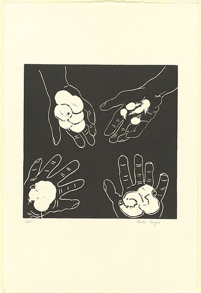 Artist: b'Singer, Sadie.' | Title: b'not titled' | Date: 1988 | Technique: b'linocut, printed in black ink, from one block' | Copyright: b'Reproduced courtesy of the artist'