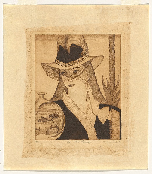 Artist: b'Barker, H. Neville.' | Title: b'Fete.' | Date: 1934 | Technique: b'etching and aquatint, printed in brown ink, from one plate'