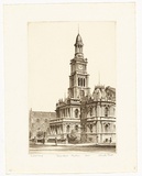 Artist: PLATT, Austin | Title: Town Hall, Sydney | Date: 1945 | Technique: etching, printed in black ink, from one plate