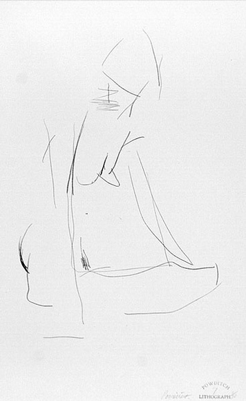 Artist: b'Powditch, Peter.' | Title: b'not titled [seated female nude]' | Date: c.1972 | Technique: b'lithograph, printed in black ink, from one plate'