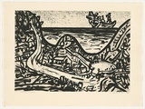 Artist: b'Senbergs, Jan.' | Title: b'Otway coastal' | Date: 1995 | Technique: b'lift ground and aquatint, printed in black ink, from one plate' | Copyright: b'\xc2\xa9 Jan Senbergs. Licensed by VISCOPY, Australia'