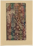 Artist: b'Leslie, Lawrence.' | Title: b'Kolle Bunnagella Yarula (The water runs over the stones)' | Date: 1980s | Technique: b'screenprint, printed in colour, from multiple stencils'