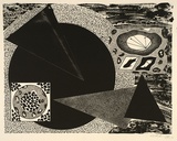 Artist: b'Wickham, Stephen.' | Title: b'not titled [circles, arrows and triangles]' | Date: 1986 | Technique: b'lithograph, printed with black ink, from one stone' | Copyright: b'Stephen Wickham is represented by Australian Galleries Works on paper Sydney & Stephen McLaughlan Gallery, Melbourne'