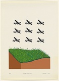 Artist: b'Barker, George.' | Title: b'Biggs flies out.' | Date: 1974 | Technique: b'screenprint, printed in colour, from multiple stencils' | Copyright: b'\xc2\xa9 George Barker'