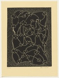 Artist: Cherel, Kumanjayi (Butcher). | Title: Garringardi | Date: 1994, October-November | Technique: linocut, printed in black ink, from one block
