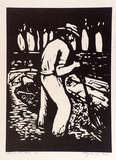 Artist: b'Taylor, John H.' | Title: b'Spanish gardener' | Date: 1973 | Technique: b'linocut, printed in black ink, from one block'