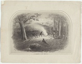 Artist: b'GILL, S.T.' | Title: b'Native corrobborree.' | Date: c.1854 | Technique: b'lithograph, printed in colour, from two stones (black and buff)'