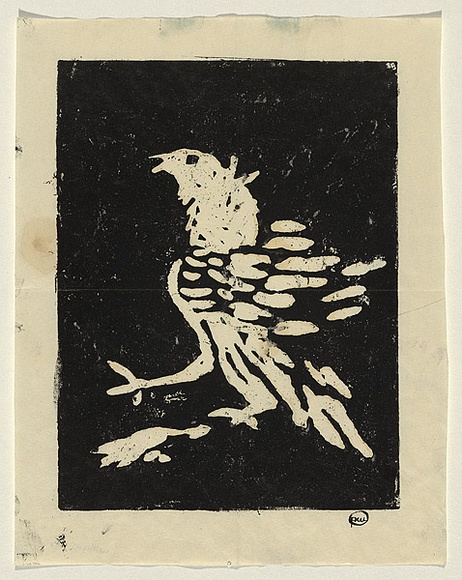 Artist: b'WILLIAMS, Fred' | Title: b'The cockerel' | Date: 1954 | Technique: b'linocut, printed in black ink, from one block' | Copyright: b'\xc2\xa9 Fred Williams Estate'