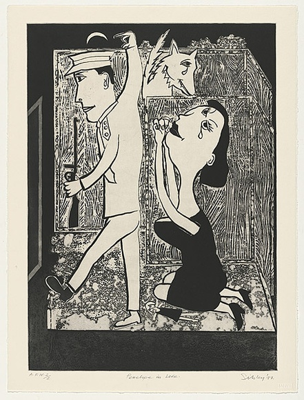 Artist: Sibley, Andrew. | Title: Penelope in love | Date: 1997 | Technique: etching and aquatint, printed in black ink with plate-tone, from one plate