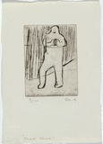 Artist: MADDOCK, Bea | Title: Street idiot | Date: 1966 | Technique: drypoint, printed in black ink, from one copper plate