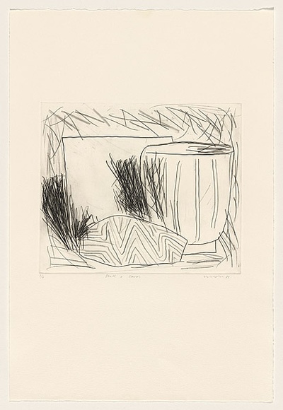 Title: b'Shell and card' | Date: 1983 | Technique: b'drypoint, printed in black ink, from one perspex plate'