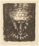 Artist: bFeu'u, Fatu | Title: b'Alo alo.' | Date: 1990 | Technique: b'lithograph, printed in brown/black ink, from one stone' | Copyright: b\xc2\xa9 Fatu Feu'u