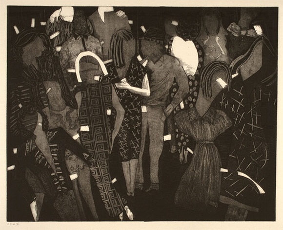 Artist: b'Edwards, Annette.' | Title: b'Party cut-outs' | Date: 1986 | Technique: b'lithograph, printed in black ink, from one stone'