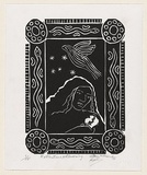 Artist: McKeown, Benjamen. | Title: Reflections and dreaming | Date: 1999 | Technique: linocut, printed in black ink, from one block | Copyright: © William Kelly