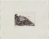 Artist: TERRY, F.C. | Title: (Lady Macquarie's Chair). | Date: c.1860 | Technique: etching, printed in purple/black ink, from one plate
