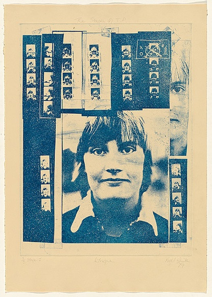 Title: The stages of T.P.: intrigue | Date: 1979 | Technique: photo-etching, printed in blue ink, from one plate