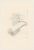 Title: Pipe and flower | Date: 1983 | Technique: drypoint, printed in black ink, from one perspex plate