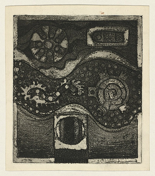 Title: b'Panel for the seven days of creation 7' | Date: c.1965 | Technique: b'etching and aquatint, printed in black ink, from one plate'