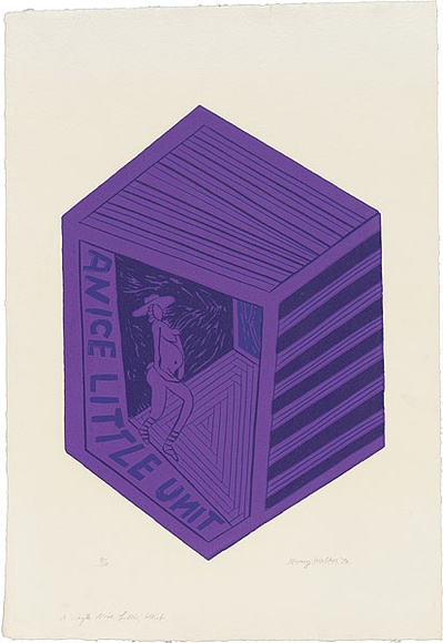 Artist: b'WALKER, Murray' | Title: b'A single nice little unit.' | Date: 1970 | Technique: b'linocut, printed in colour, from multiple blocks'