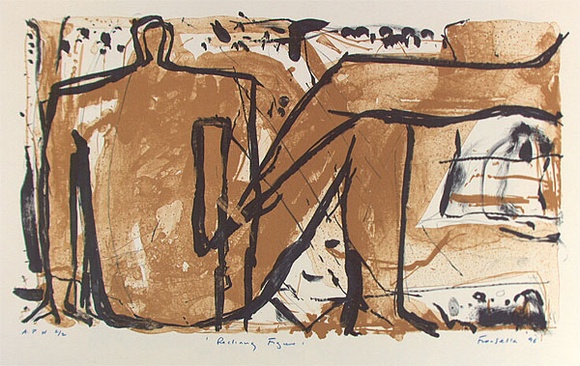 Artist: Fransella, Graham. | Title: Reclining figure | Date: 1996, August | Technique: lithograph, printed in colour, from two stones | Copyright: Courtesy of the artist