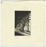 Artist: b'Thorpe, Lesbia.' | Title: b'Cat' | Date: 1990 | Technique: b'etching, printed in black ink, from one plate'