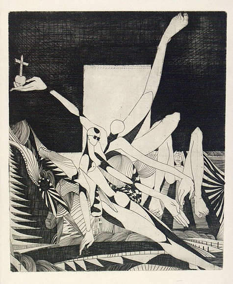 Artist: b'SHOMALY, Alberr' | Title: b'(Nude figures)' | Date: 1968 | Technique: b'engraving, printed in black ink from one plate'