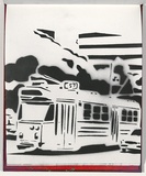 Title: b'Derailed' | Date: 2003 | Technique: b'stencil, printed in black aerosol paint, from one stencil'