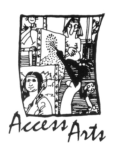 Artist: b'Cardew, Gaynor.' | Title: b'Access Arts t-shirt design.' | Date: 1991, September | Technique: b'screenprint, printed in black ink, from one stencil'