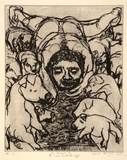Artist: Henigan, Patrick. | Title: The prodigal son (eats with the pigs) | Date: 1985 | Technique: drypoint, printed in black ink, from one plate