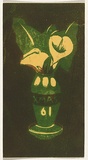 Artist: b'Bell, George..' | Title: b'(Arum lilies).' | Technique: b'linocut, printed in black ink, from one block'