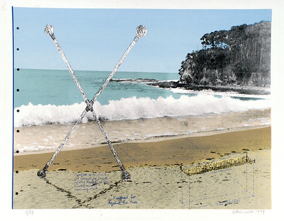 Artist: b'WICKS, Arthur' | Title: b'Fragment for against the tide' | Date: 1979 | Technique: b'screenprint'