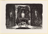 Artist: b'UNSWORTH, Ken' | Title: b'Villa des vergesseurs I' | Date: 1987 | Technique: b'transfer-lithograph, printed in black ink, from one stone'