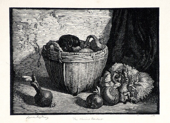 Artist: b'LINDSAY, Lionel' | Title: b'The Chinese basket' | Date: 1924 | Technique: b'wood-engraving, printed in black ink, from one block' | Copyright: b'Courtesy of the National Library of Australia'