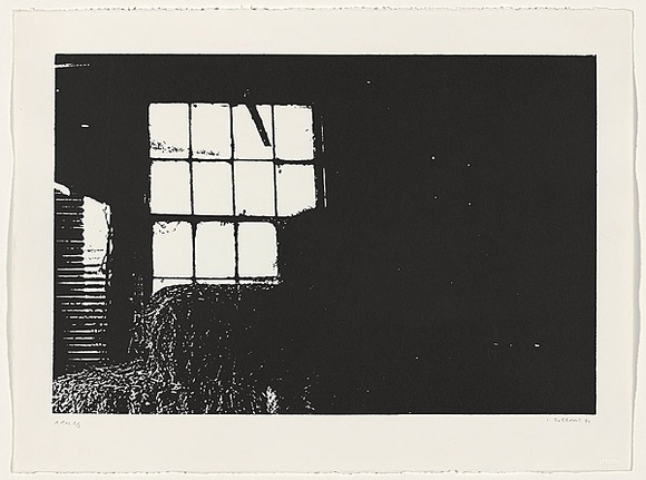 Artist: b'Durrant, Ivan.' | Title: b'not titled [interior with window]' | Date: 1990 | Technique: b'screenprint, printed in black ink, from one photo-stencil'