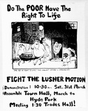 Artist: Ridley, Dawn. | Title: Fight the Lusher motion | Date: 1979 | Technique: screenprint, printed in black ink, from one stencil